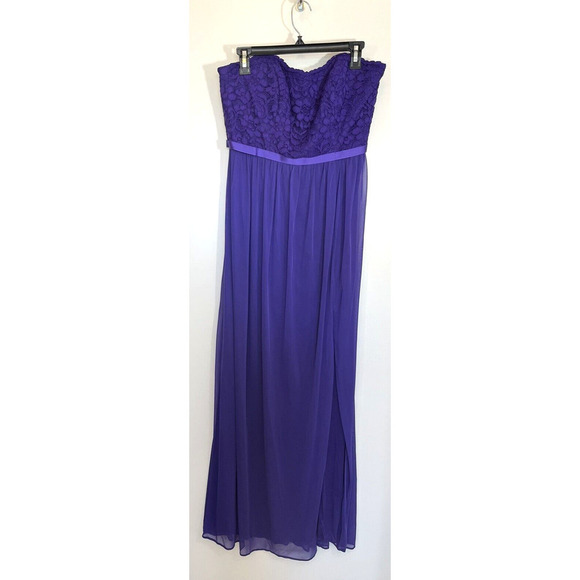 David’s Bridal Dress Size 10 Purple Regency Strapless Bridesmaid/Prom NEW - Picture 2 of 10